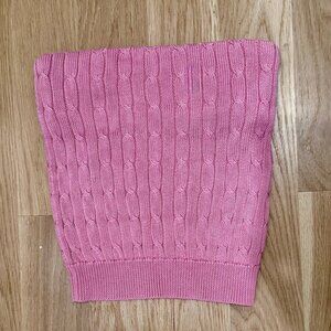 RARE Vintage Ralph Lauren Pink Cable-Knit Strapless Top (M) Bubble Gum Pink